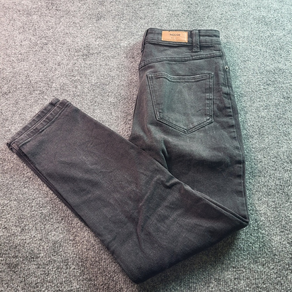HOUSE Slim Mom Jeans Black Washed Denim Women's Size 32 EU